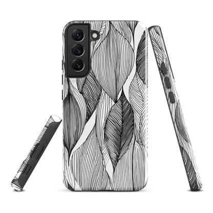 'Botanical Lines' Samsung Galaxy S22 Plus tough phone case - protective glossy case NZ Australia