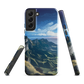 Te Mata Peak designer phone case with Hawke’s Bay cliffs, rolling green hills and dramatic swirling sky