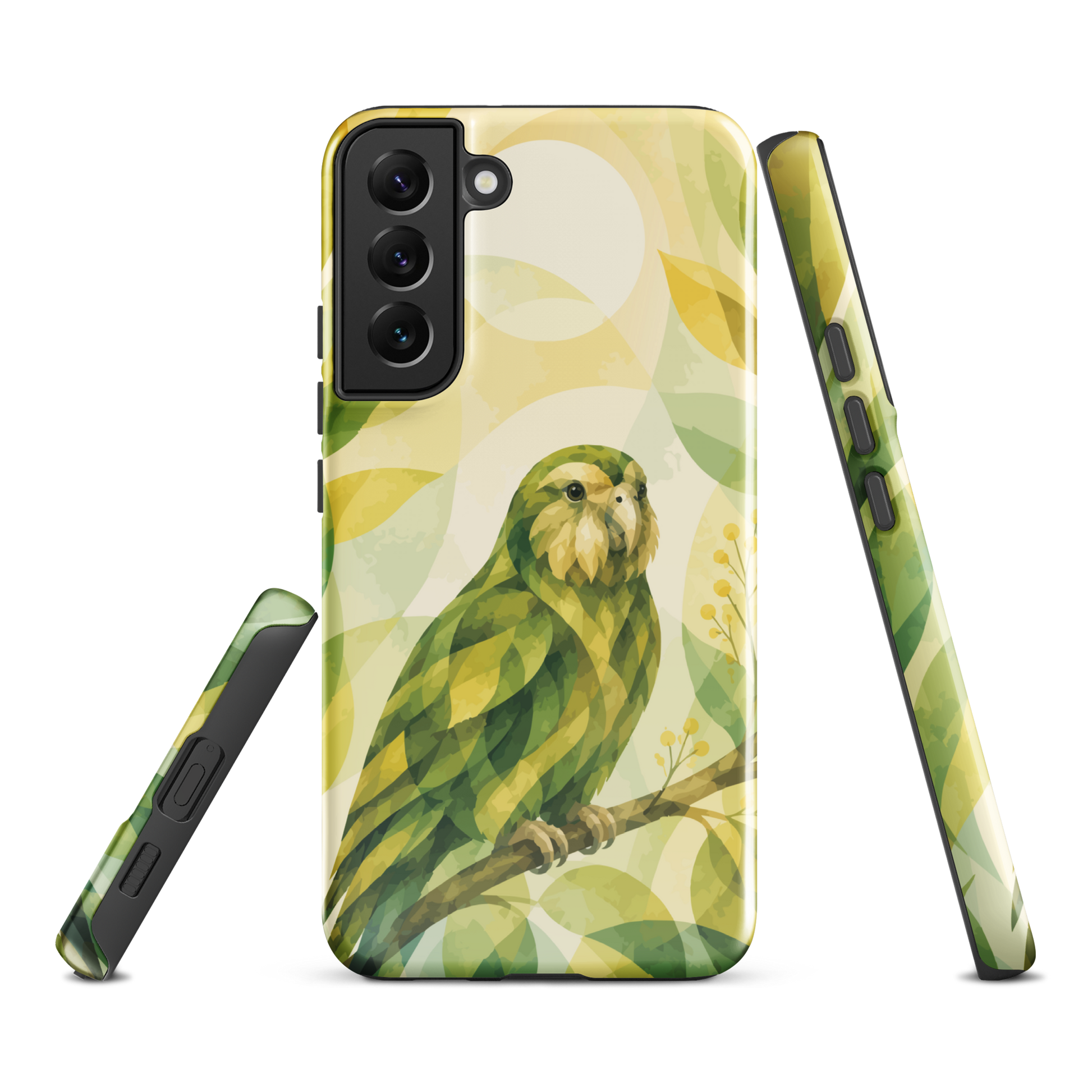 'Kākāpō' Samsung Galaxy S22 Plus tough case - protective glossy case NZ Australia