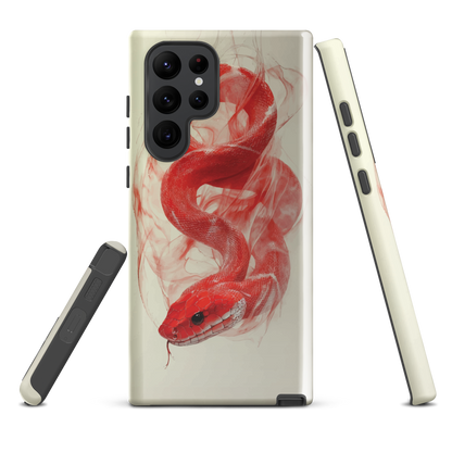 'Red Snake' Samsung Galaxy S22 Ultra tough phone case - protective glossy case NZ Australia