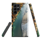 Phone case with aerial riverbend artwork and earthy tones, designed by New Zealand artist Ben Hart.
