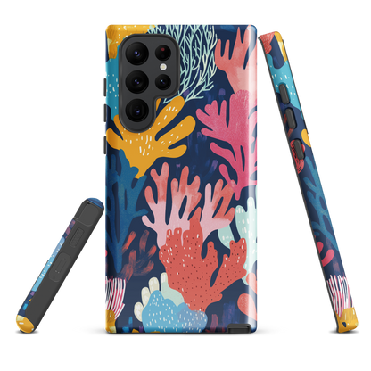 'Coral Reef' Samsung Galaxy S22 Ultra tough phone case - protective glossy case NZ Australia