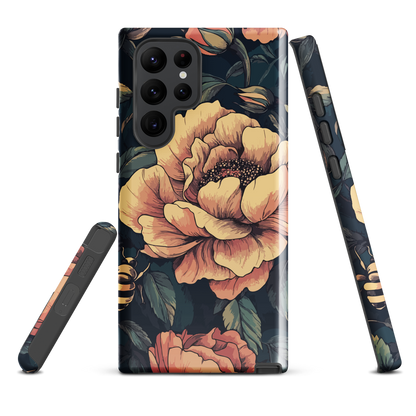 'Vintage Pink Roses' Samsung Galaxy S22 Ultra tough phone case - protective glossy case NZ Australia