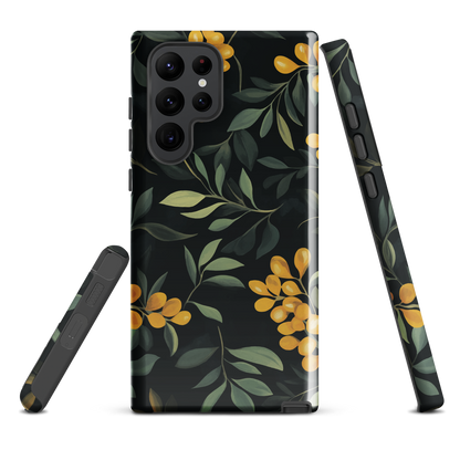 'NZ Kowhai' Samsung Galaxy S22 Ultra tough phone case - protective glossy case NZ Australia