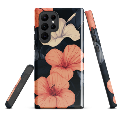'Hibiscus Flower' Samsung Galaxy S22 Ultra tough phone case - protective glossy case NZ Australia