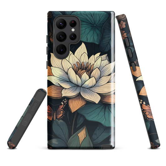 'Water Lily' Samsung Galaxy S22 Ultra tough phone case - protective glossy case NZ Australia