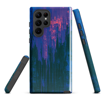 'Digital Glitch' Samsung Galaxy S22 Ultra tough phone case - protective glossy case NZ Australia
