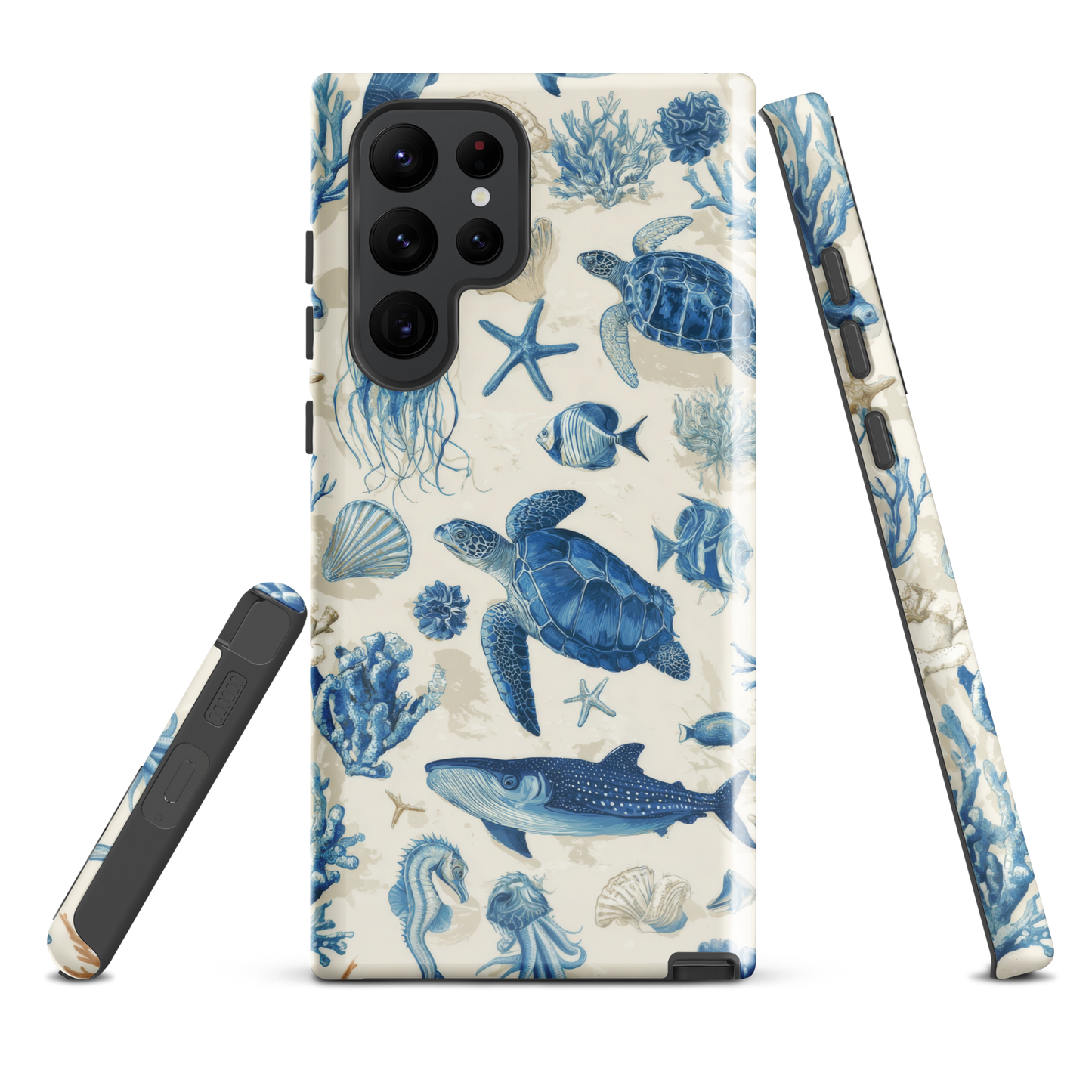 'Ocean Sketchbook' Samsung Galaxy S22 Ultra tough phone case - protective glossy case NZ Australia