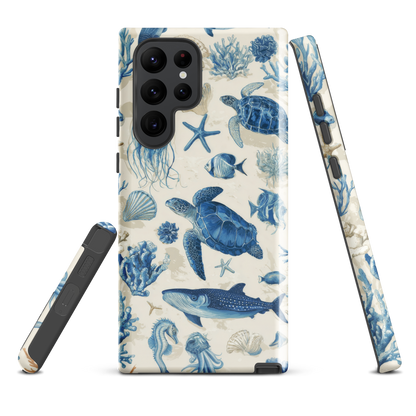 'Ocean Sketchbook' Samsung Galaxy S22 Ultra tough phone case - protective glossy case NZ Australia