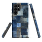 Indigo patchwork phone case | Textured blue design NZ