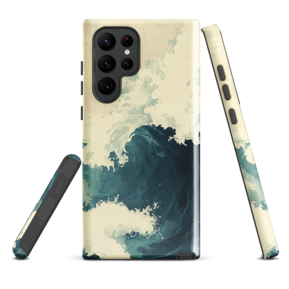 'Rising Swell' Samsung Galaxy S22 Ultra tough phone case - protective glossy case NZ Australia