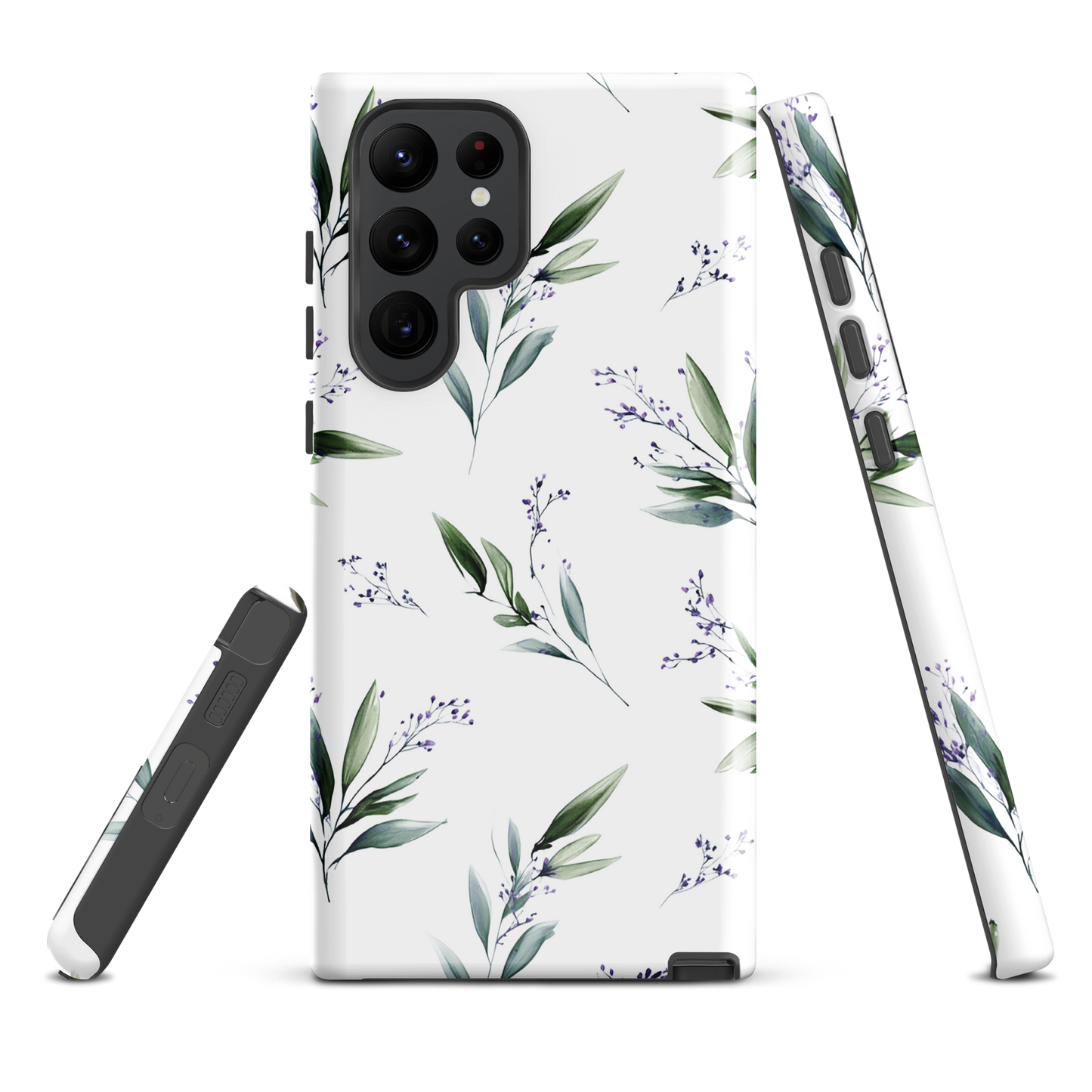 'Botanical Sprigs' Samsung Galaxy S22 Ultra tough phone case - protective glossy case NZ Australia