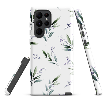 'Botanical Sprigs' Samsung Galaxy S22 Ultra tough phone case - protective glossy case NZ Australia
