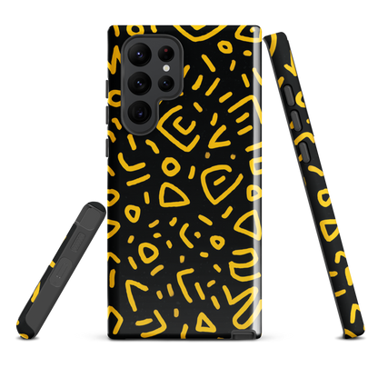 'Retro Scribbles' Samsung Galaxy S22 Ultra tough phone case - protective glossy case NZ Australia