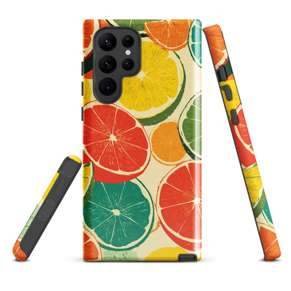 'Citrus Pop' Samsung Galaxy S22 Ultra tough phone case - protective glossy case NZ Australia