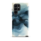 A calming abstract landscape phone case inspired by quiet valleys and soft blue tones.