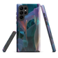 Ethereal abstract floral designer phone case in pastel pink, lilac and teal tones
