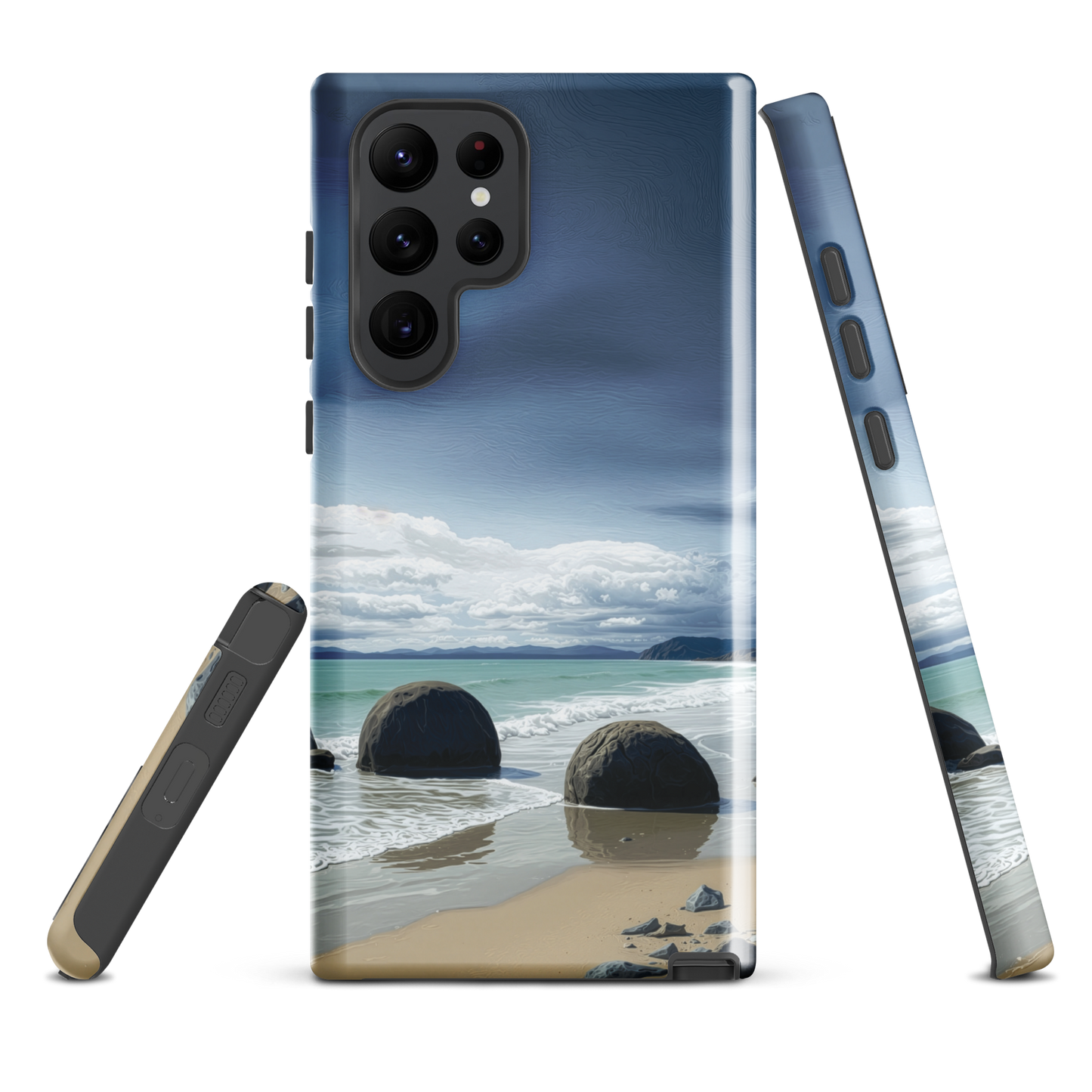 'Moeraki Boulders' Samsung Galaxy S22 Ultra tough phone case - protective glossy case NZ Australia