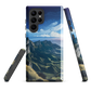 Te Mata Peak designer phone case with Hawke’s Bay cliffs, rolling green hills and dramatic swirling sky