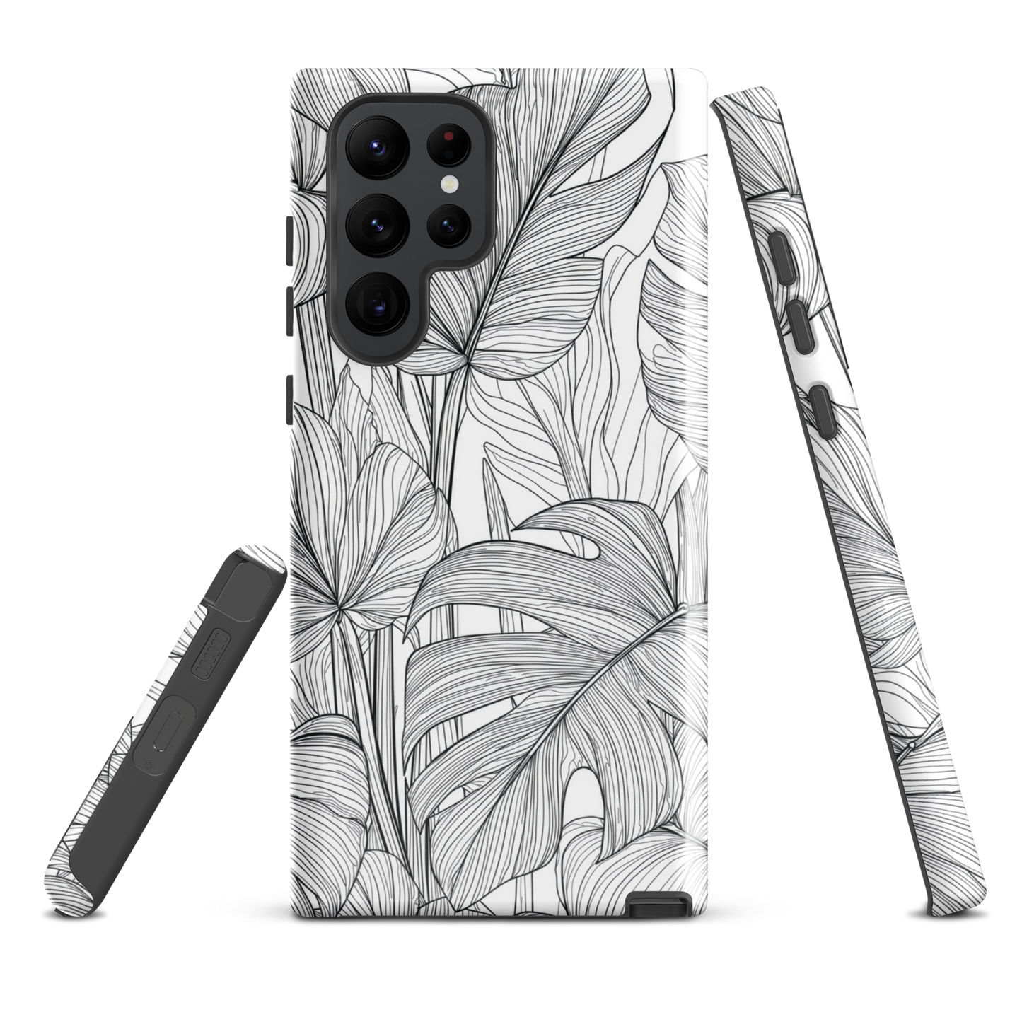 'Tropical Lines' Samsung Galaxy S22 Ultra tough phone case - protective glossy case NZ Australia