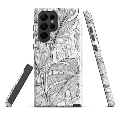 'Tropical Lines' Samsung Galaxy S22 Ultra tough phone case - protective glossy case NZ Australia