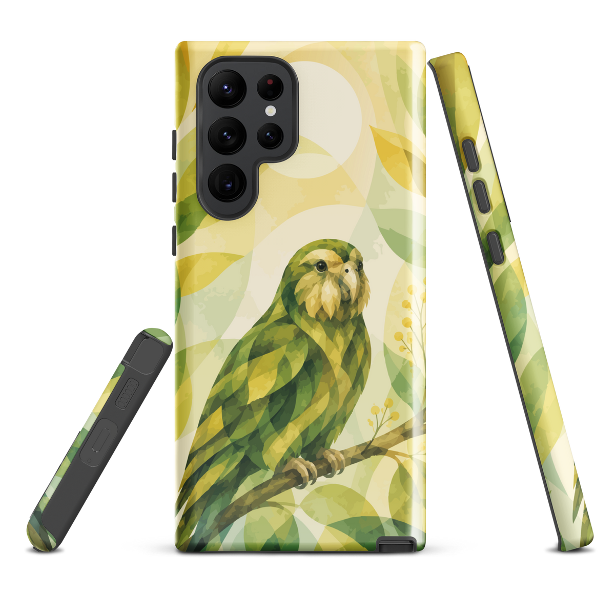 'Kakapo' Samsung Galaxy S22 Ultra tough phone case - protective glossy case NZ Australia