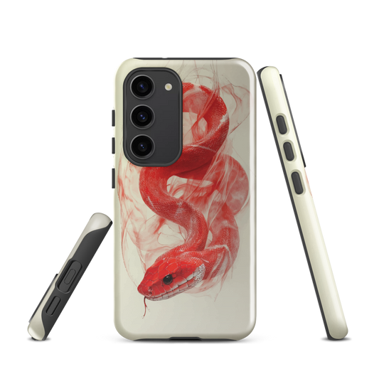 'Red Snake' Samsung Galaxy S23 tough phone case - protective glossy case NZ Australia