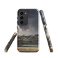 Designer phone case with NZ landscape painting of Te Hauke and cloudy skies by Ben Hart.