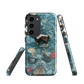 Washed Away designer phone case with abstract river stone artwork in earthy blues and natural tones.