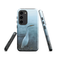 Phone case with a white heron standing in a misty wetland scene.