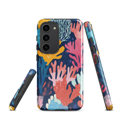 'Coral Reef' Samsung Galaxy S23 tough phone case - protective glossy case NZ Australia