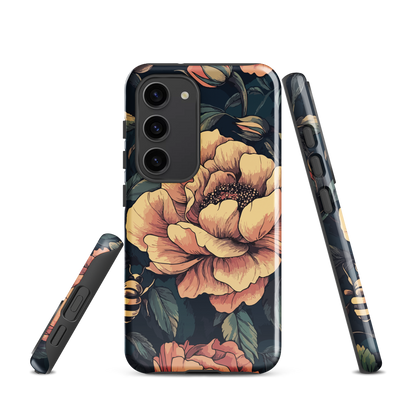 'Vintage Pink Roses' Samsung Galaxy S23 tough phone case - protective glossy case NZ Australia