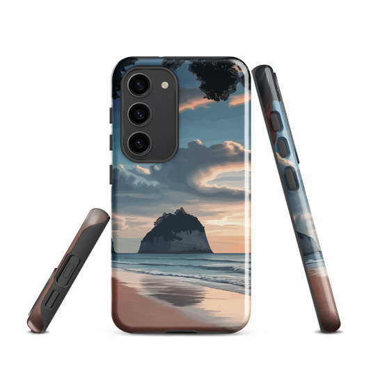 'Cathedral Cove' Samsung Galaxy S23 tough phone case - protective glossy case NZ Australia