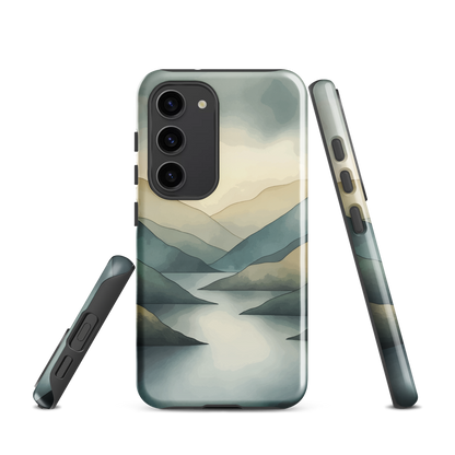 'Misty Mountains' Samsung Galaxy S23 tough phone case - protective glossy case NZ Australia