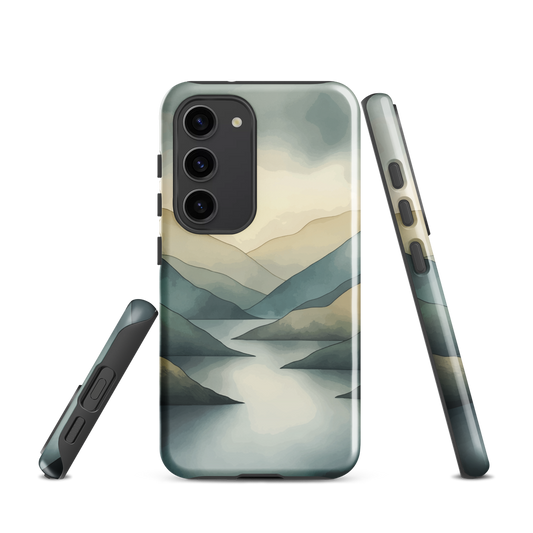 'Misty Mountains' Samsung Galaxy S23 tough phone case - protective glossy case NZ Australia