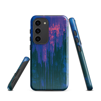 'Digital Glitch' Samsung Galaxy S23 tough phone case - protective glossy case NZ Australia