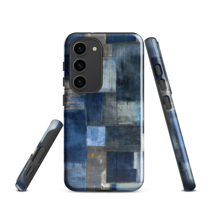 'Indigo Patchwork' Samsung Galaxy S23 tough phone case - protective glossy case NZ Australia