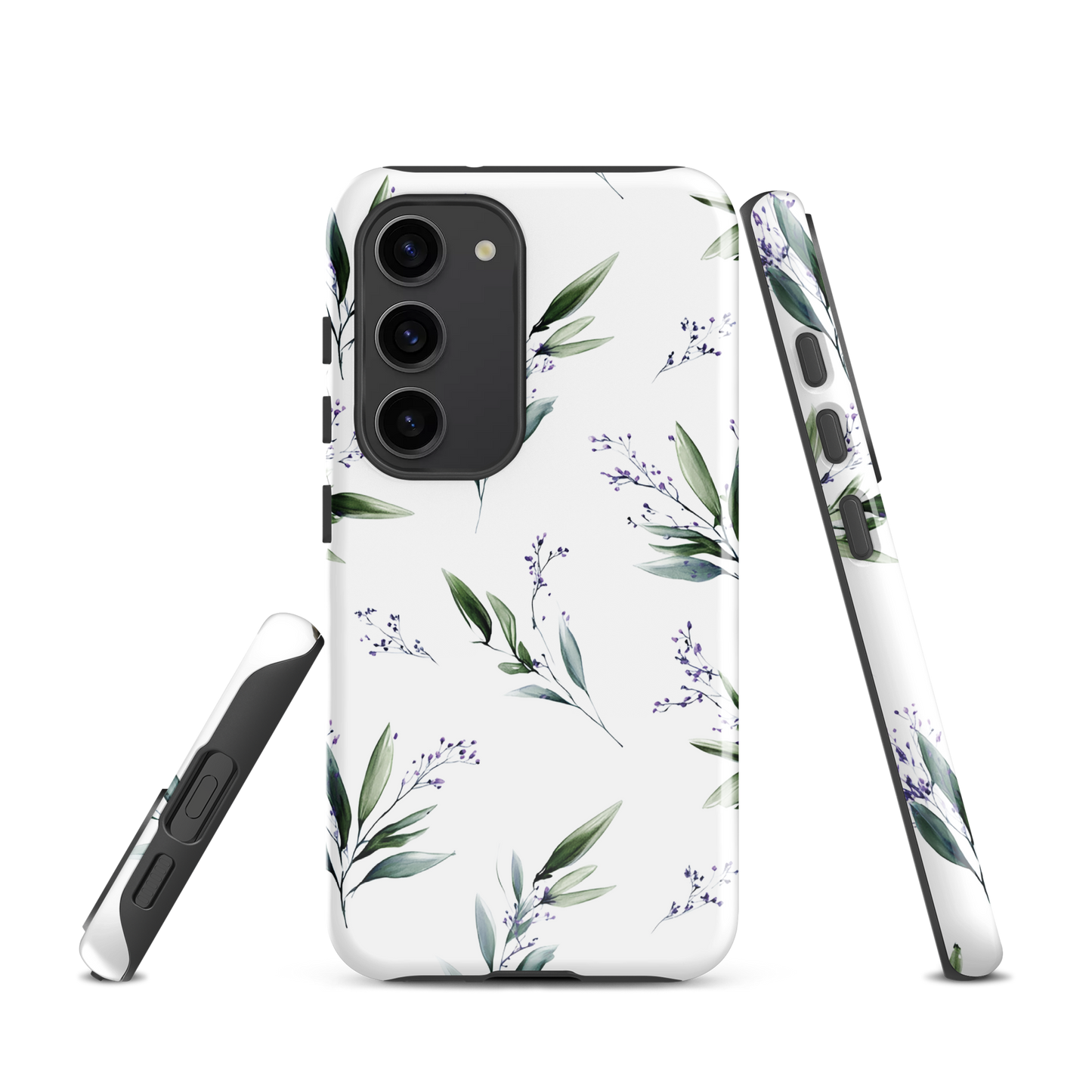 'Botanical Sprigs' Samsung Galaxy S23 tough phone case - protective glossy case NZ Australia