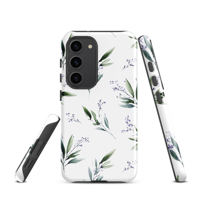'Botanical Sprigs' Samsung Galaxy S23 tough phone case - protective glossy case NZ Australia