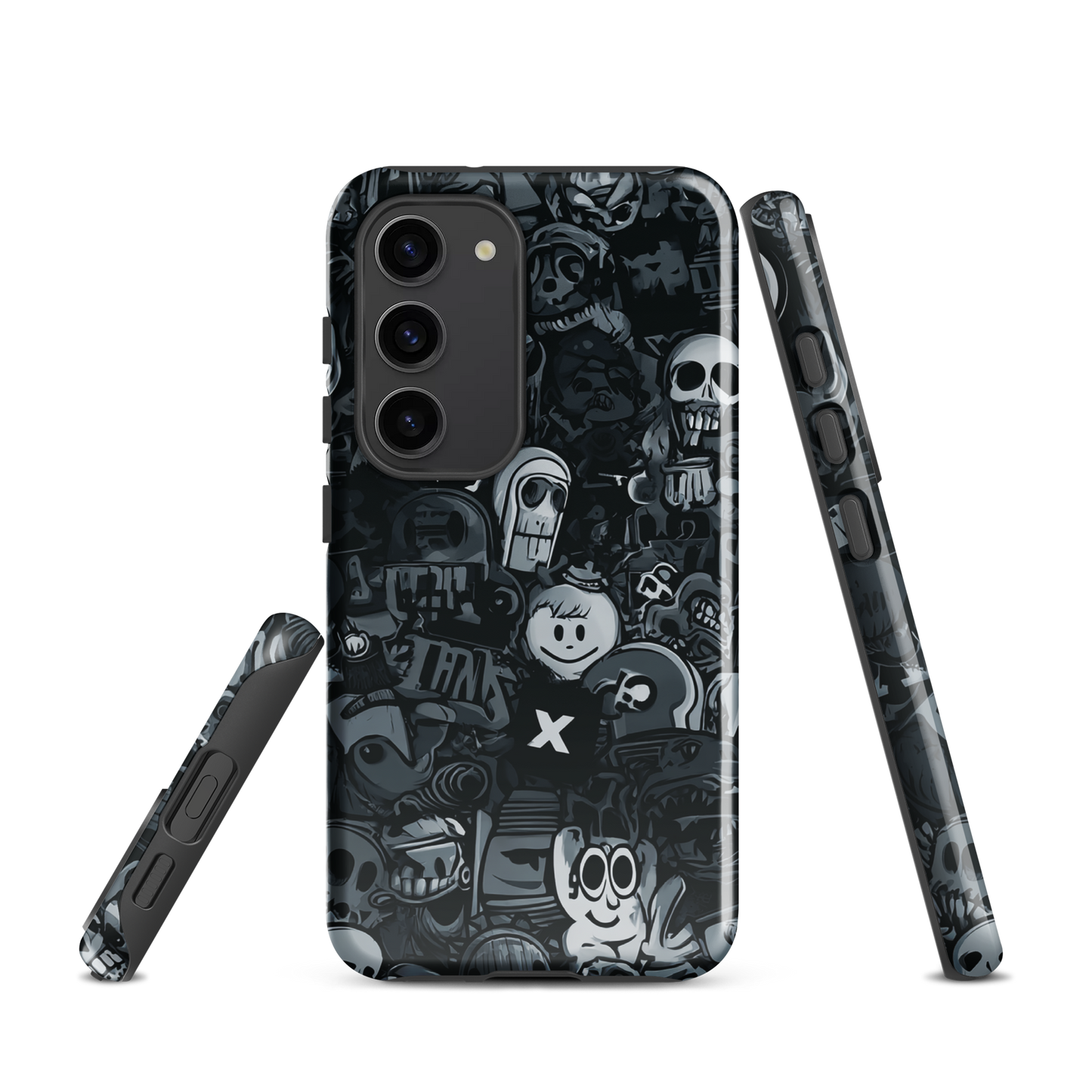 Midnight stickers phone case | Dark graphic collage NZ