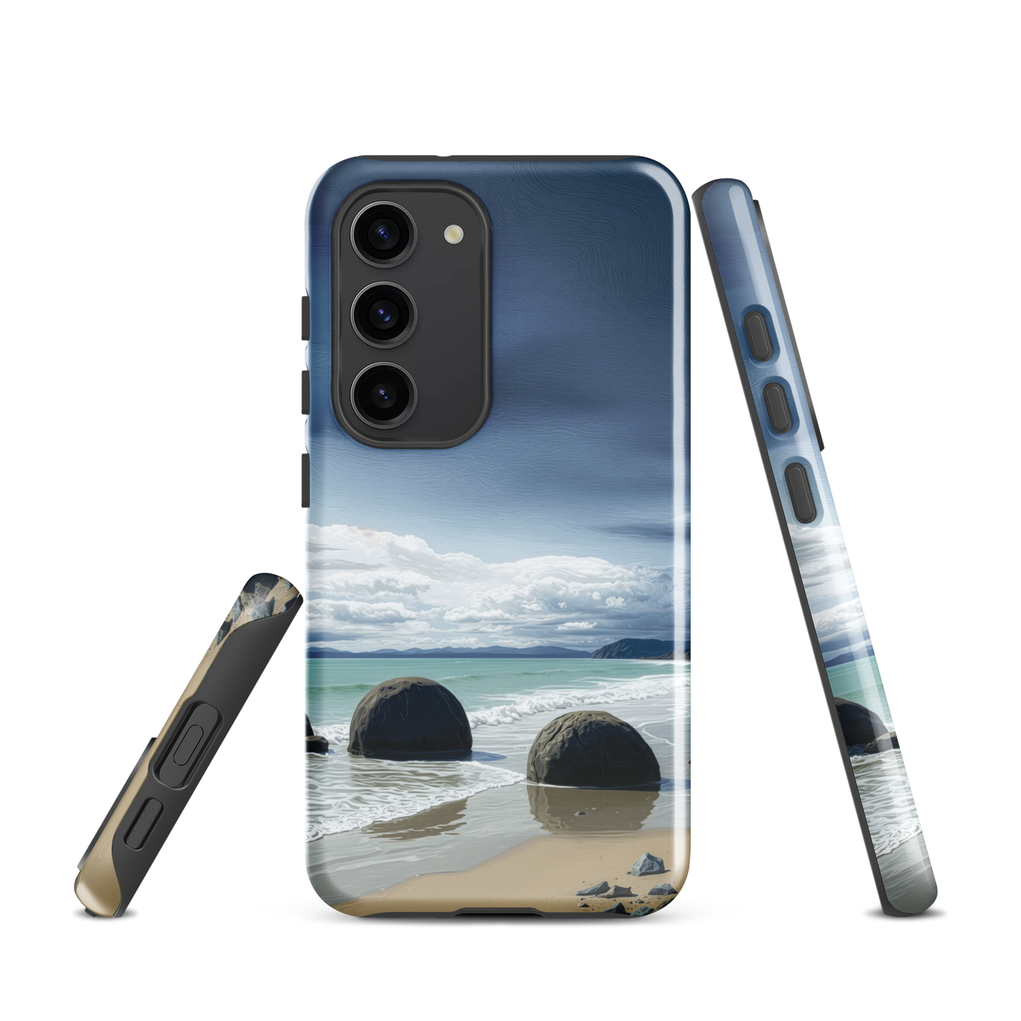 'Moeraki Boulders' Samsung Galaxy S23 tough phone case - protective glossy case NZ Australia