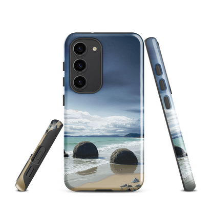 'Moeraki Boulders' Samsung Galaxy S23 tough phone case - protective glossy case NZ Australia