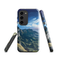 Te Mata Peak designer phone case with Hawke’s Bay cliffs, rolling green hills and dramatic swirling sky