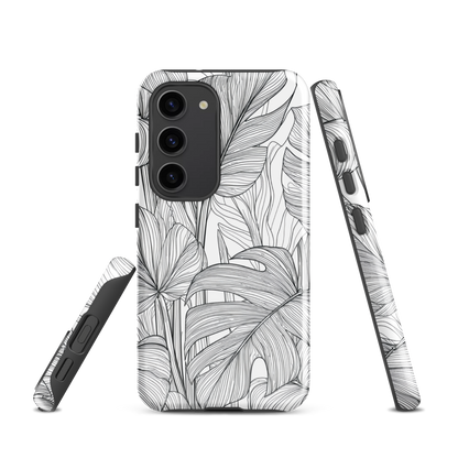 'Tropical Lines' Samsung Galaxy S23 tough phone case - protective glossy case NZ Australia