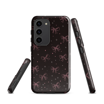 'Midnight Bow' Samsung Galaxy S23 tough phone case - protective glossy case NZ Australia