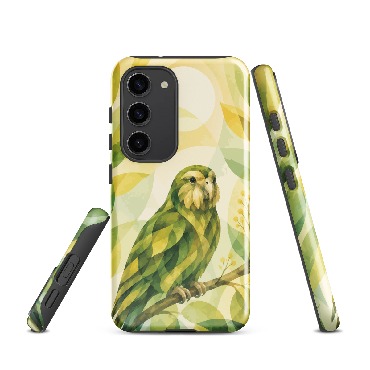 'Kakapo' Samsung Galaxy S23 tough phone case - protective glossy case NZ Australia