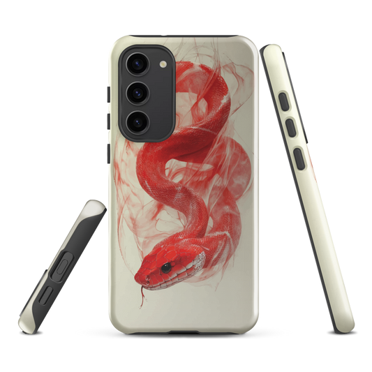 'Red Snake' Samsung Galaxy S23 Plus tough phone case - protective glossy case NZ Australia