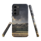 Designer phone case with NZ landscape painting of Te Hauke and cloudy skies by Ben Hart.
