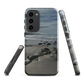 Phone case with artwork of Riversdale Beach, Masterton – rocks, waves and sky by NZ artist Ben Hart.