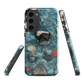 Washed Away designer phone case with abstract river stone artwork in earthy blues and natural tones.